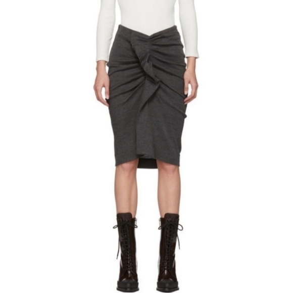 Isabel Marant Etoile gathered bodycon pencil skirt wool blend - Picture 1 of 12